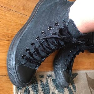 Converse black high tops